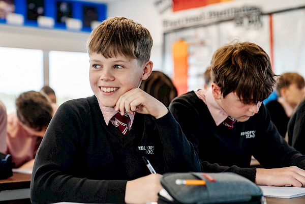 Blandford student in class