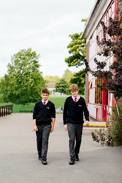 Two students in Blandford School uniform
